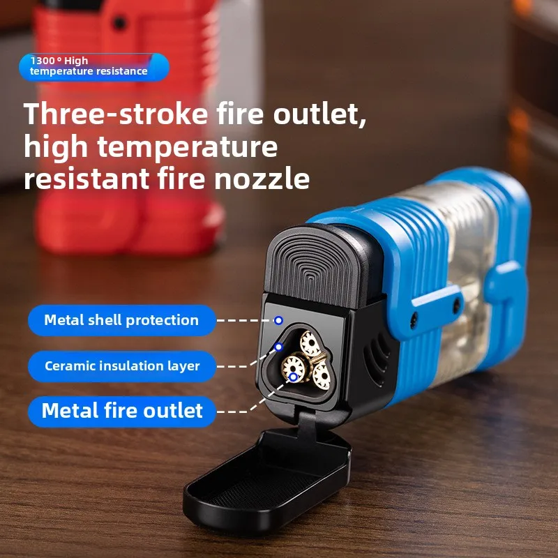 New Turbine Butane Gas Wind Proof Direct Charge Metal Torch Home Kitchen Gas Stove Outdoor Camp Barbecue Cigar Ignition Lighters - Image 2