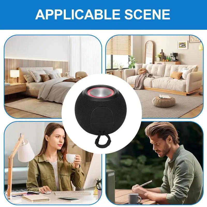 Outdoor Portable Speaker Handheld Wireless Speaker Audio Player With Colorful Light FM Radio USB For Picnic Camping Kitchen - Image 4