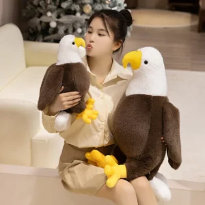 4 Sizes Pretty White Head Eagle Plush Toys Cozy Stuffed Standing Eagle Doll Soft Throw Pillow Cool Home Decor Cuddly Xmas Gift